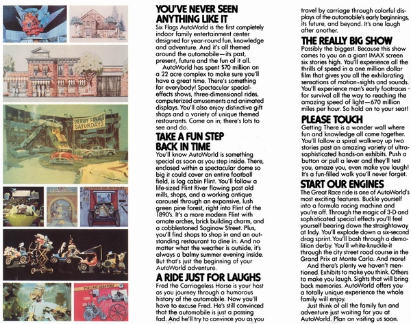 AutoWorld (Six Flags AutoWorld) - Old Brochure Inside (newer photo)